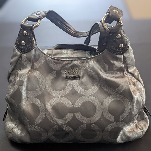 Coach Maggie Signature Madison Op Art Lurex 14426 Purse - Picture 1 of 14